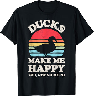 Ducks Make Me Happy Funny Duck Lover Farmer Farm Retro Men T-Shirt - T-Shirt | Black