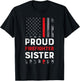 Proud Firefighter Sister Shirt for Support of Sister Brother T-Shirt - T-Shirt | Black