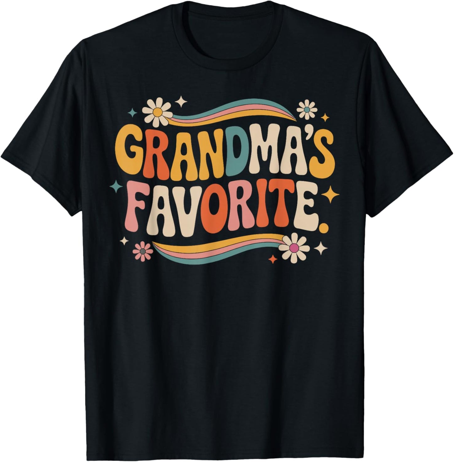 Grandmas Favorite Funny Grandparent Grandchild Vintage Humor T-Shirt - T-Shirt | Black