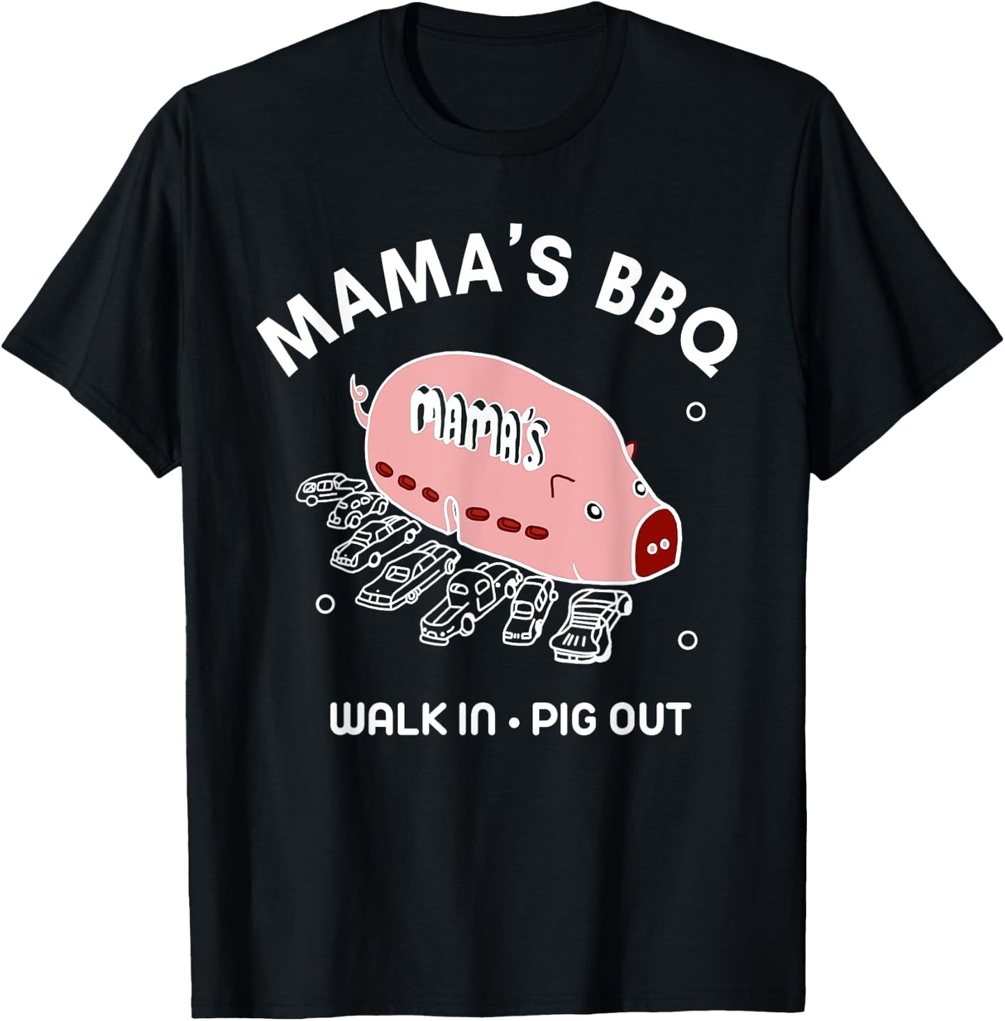Mama's BBQ Walk In Pig Out Sunny Summer | Paddy's Irish Pub T-Shirt - T-Shirt | Black