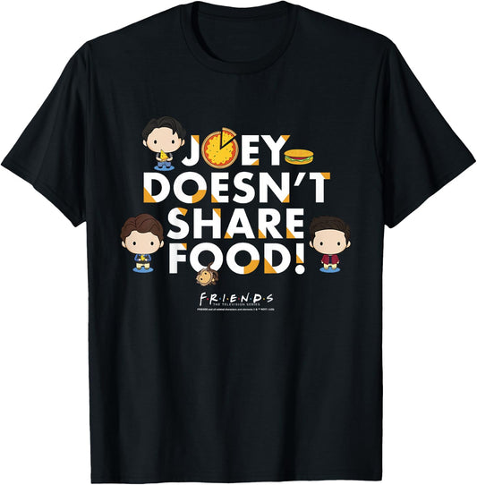 Friends Chibi Joey Doesn't Share Food T-Shirt - T-Shirt | Black