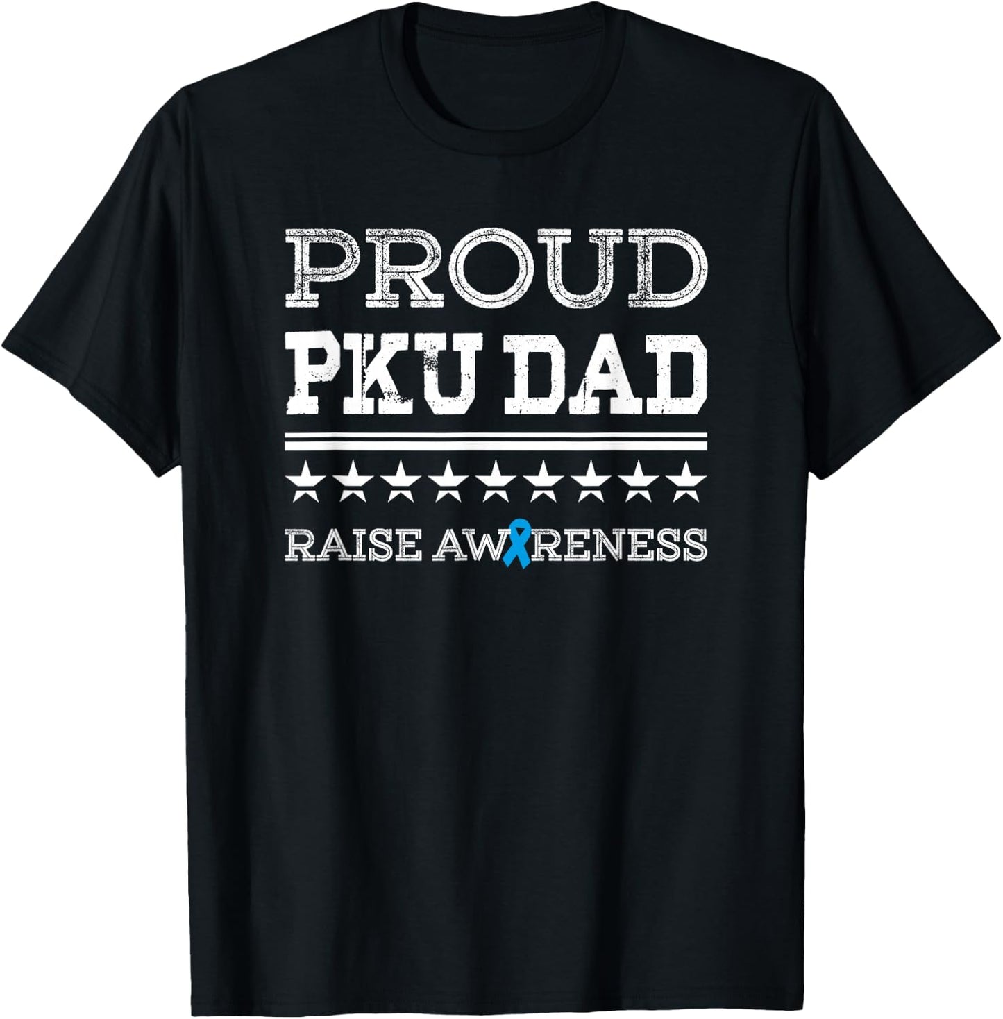 PKU Awareness Proud Dad Stars & Stripes T Shirt T-Shirt - T-Shirt | Black