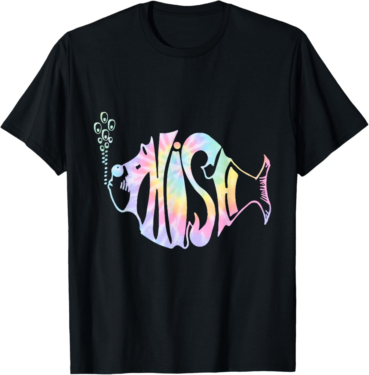 Colorful Phish-Jam, Tie-Dye For Fisherman, Fish Graphic T-Shirt - T-Shirt | Black