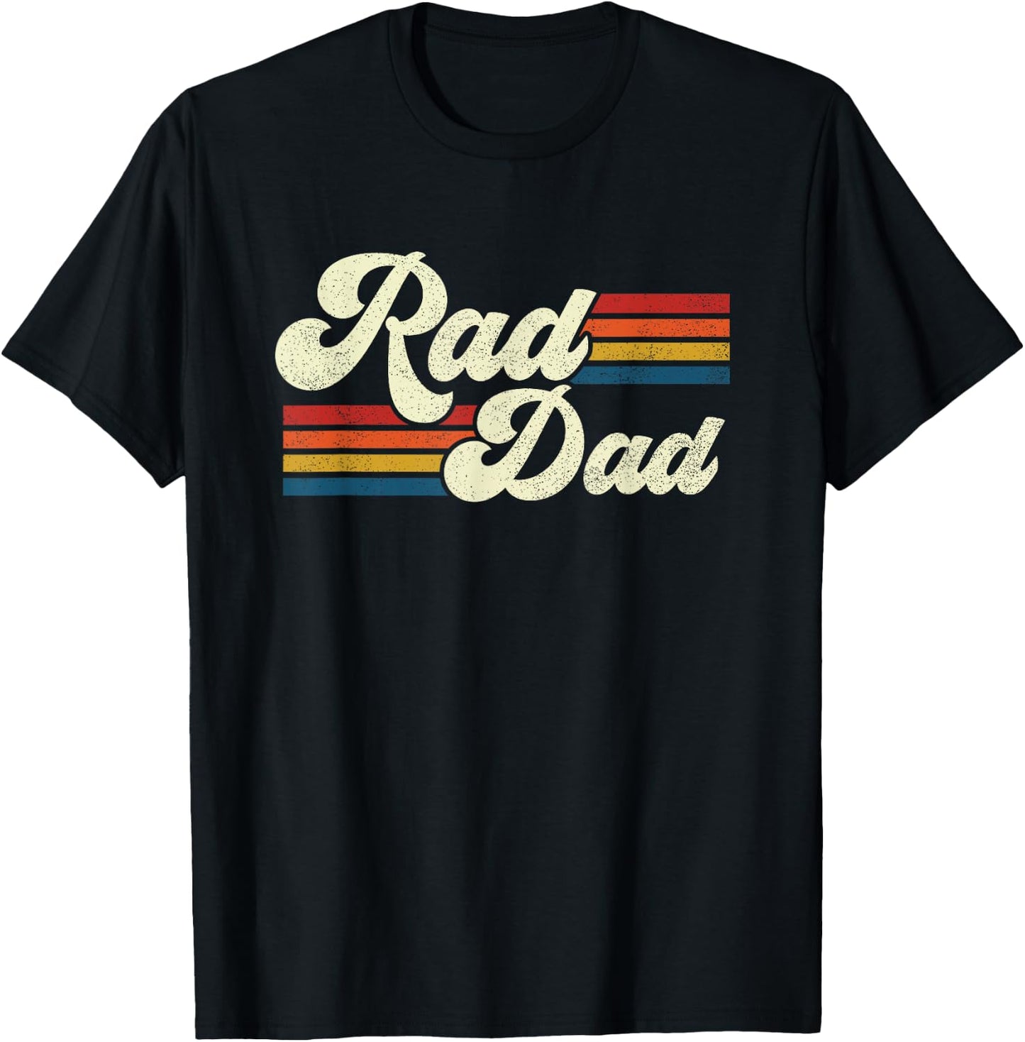 Rad Dad Retro Fathers Day Top T-Shirt - T-Shirt | Black
