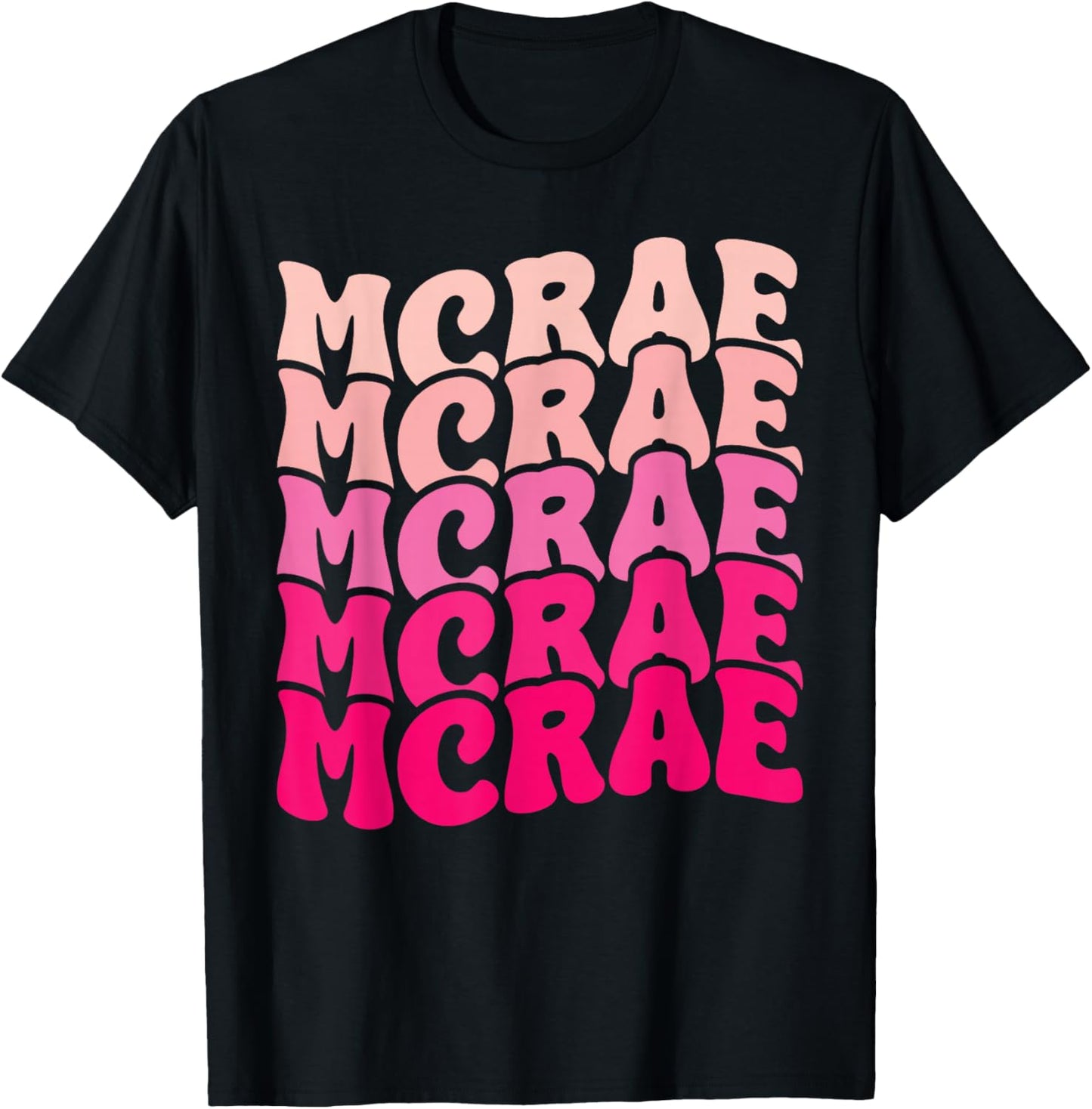 Personalized Name Mcrae I Love Mcrae 80's Groovy T-Shirt - T-Shirt | Black