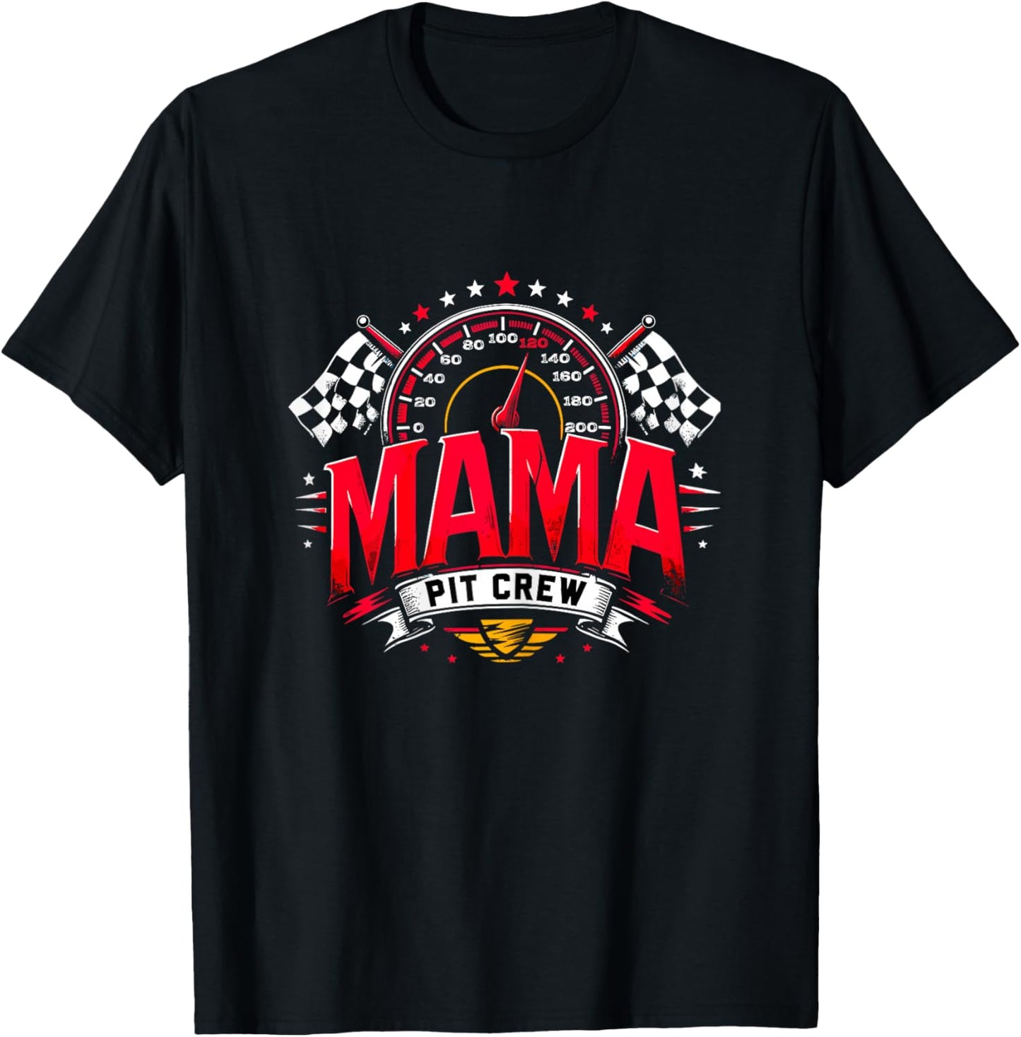 Mama Pit Crew Mom Racing T-Shirt - T-Shirt | Black