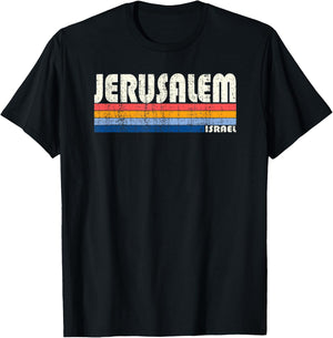 Vintage 70s Jerusalem, Israel T-Shirt - T-Shirt | Black