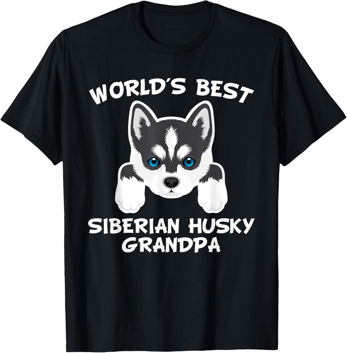 World's Best Siberian Husky Grandpa Dog Granddog Men T-Shirt - T-Shirt | Black