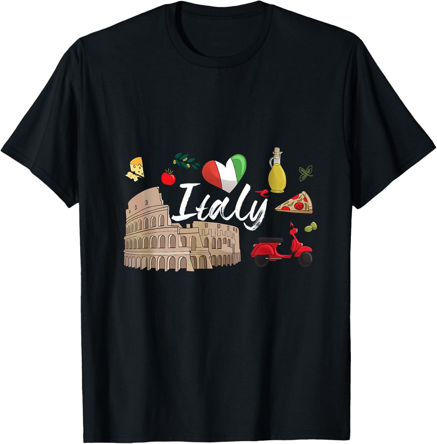 I Love Italy and Everything Italian Culture Italy T-Shirt - T-Shirt | Black