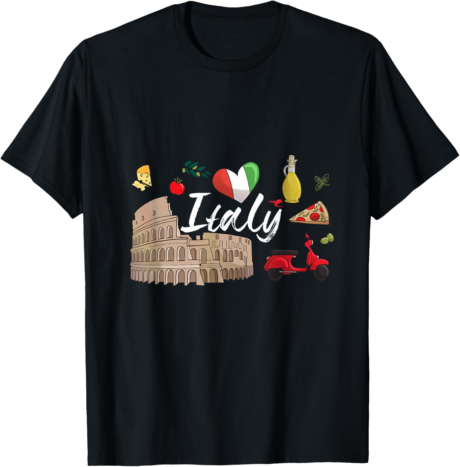 I Love Italy and Everything Italian Culture Italy T-Shirt - T-Shirt | Black