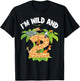 I'm Wild And 2 Years Old Zoo Theme 2nd Birthday Animal Party T-Shirt - T-Shirt | Black