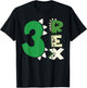 Three Rex Birthday Boy 3rd Dinosaur Birthday T-Rex Birthday T-Shirt - T-Shirt | Black