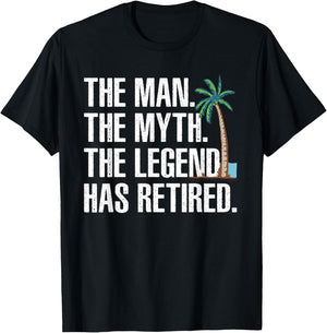 Cool Retirement Grandpa Dad Retired Man Myth Legend T-Shirt - T-Shirt | Black