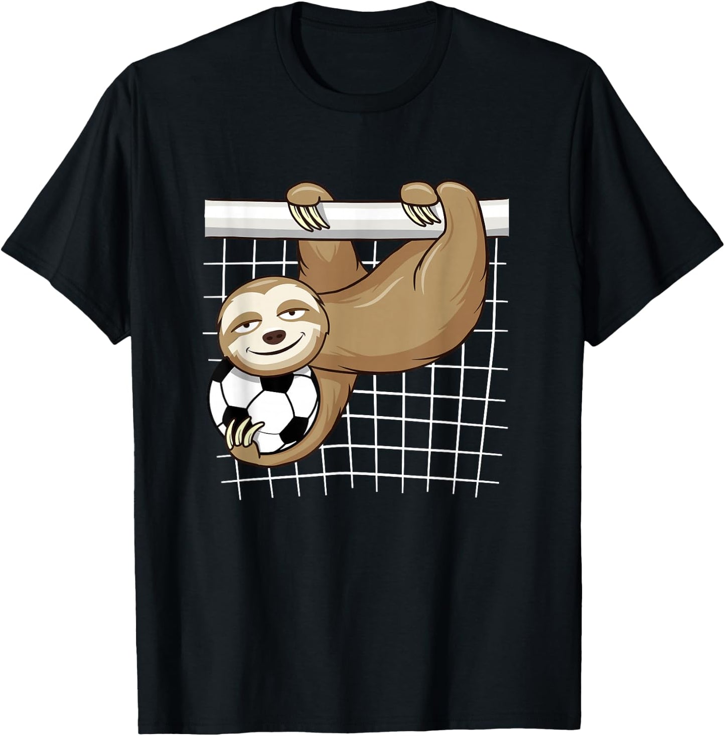Funny Sloth Soccer Lover - Cute Goal Keeper Kids T-Shirt - T-Shirt | Black