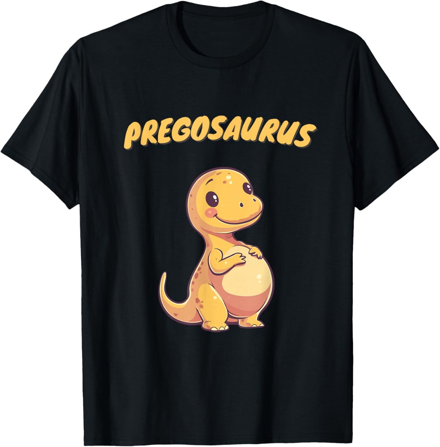 Pregosaurus Baby Ankündigung für Schwangere Dinosaurier T-Shirt - T-Shirt | Black