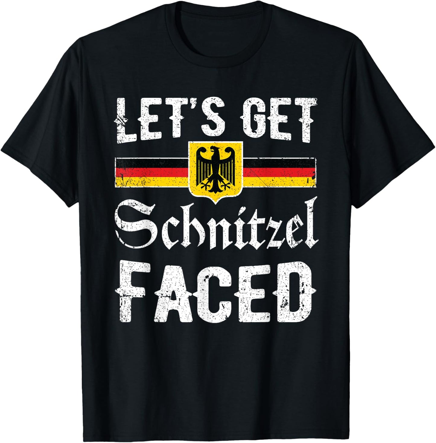 Lets Get Schnitzel Faced Funny Men Women Oktoberfest T-Shirt - T-Shirt | Black