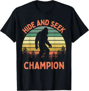Hide And Seek Champion Sasquatch Funny Bigfoot T-Shirt - T-Shirt | Black