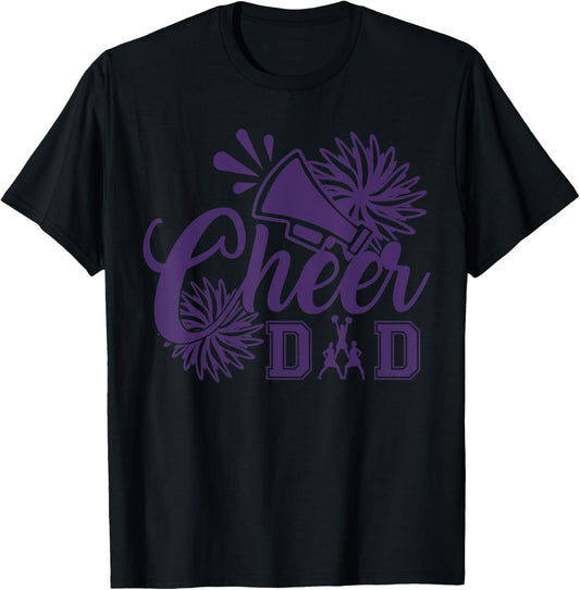 Purple Cheer Dad Women Vintage Cheerleader T-Shirt - T-Shirt | Black