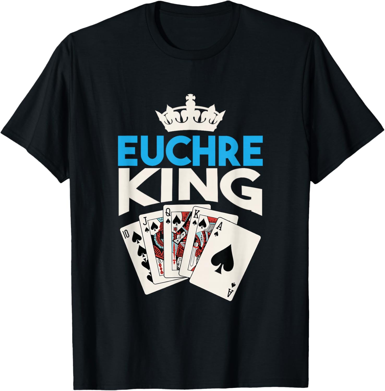 Euchre King Card Game Player Euchre Playing Clubs Euchre T-Shirt - T-Shirt | Black