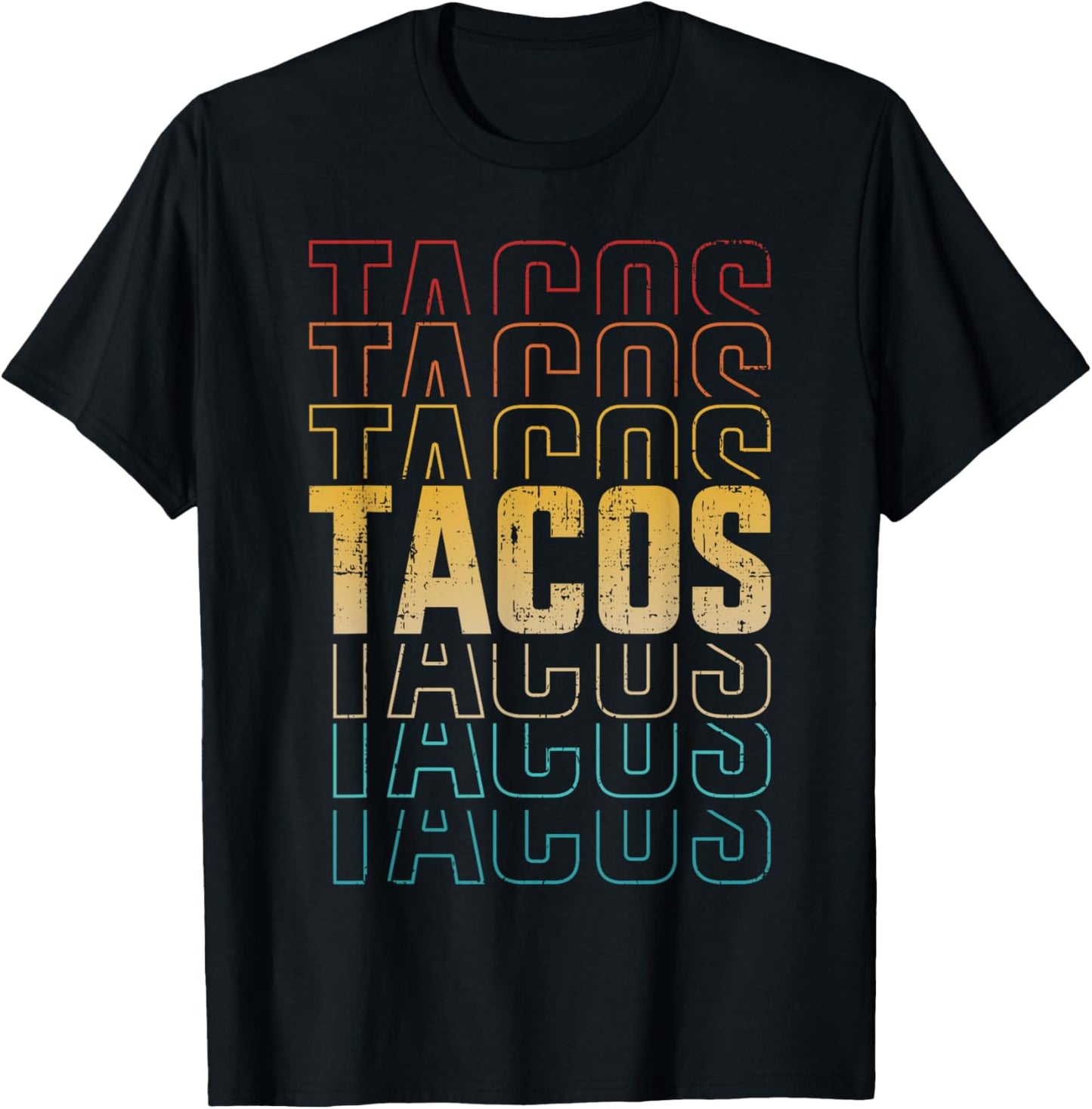 Funny retro vintage tacos for Taco Tuesday and Cinco de Mayo T-Shirt - T-Shirt | Black