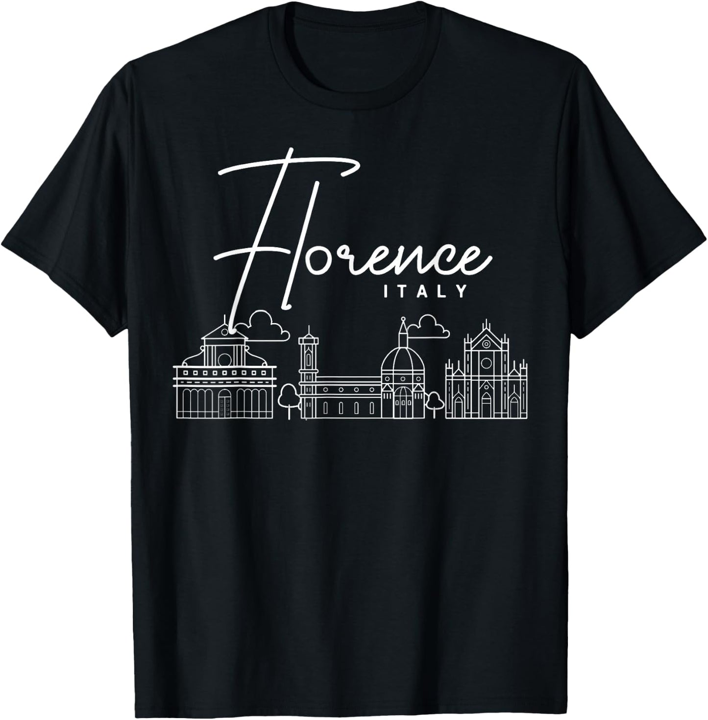 Florence Italy City Skyline Map Travel T-Shirt - T-Shirt | Black