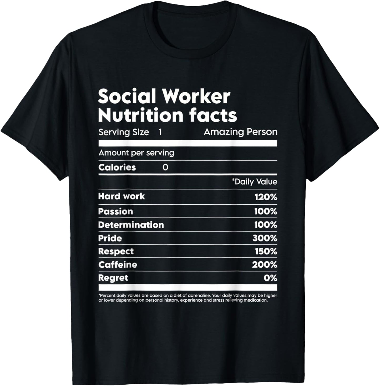 Social Worker Nutrition Facts T-Shirt - T-Shirt | Black