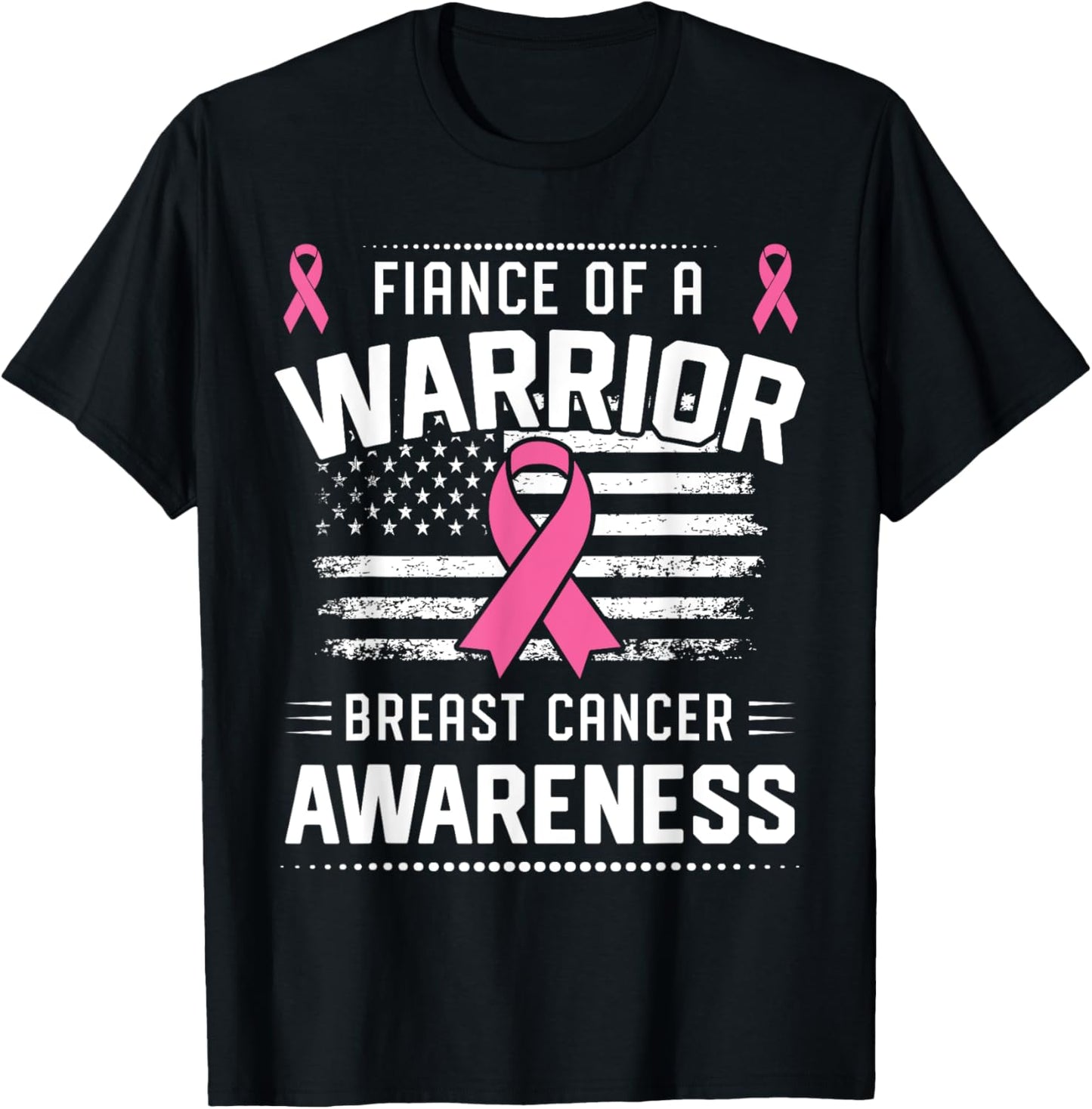 Fiance Of A Warrior Breast Cancer Awareness Fiance T-Shirt - T-Shirt | Black