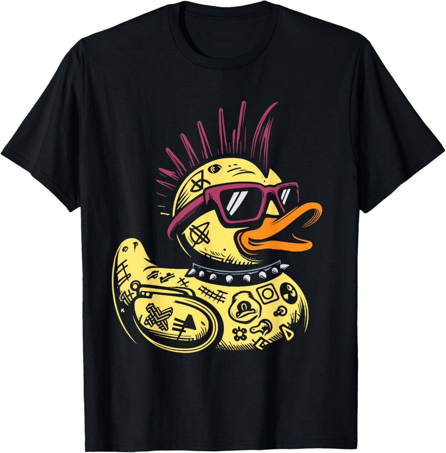 Punk Duck Duckling Punk Rocker T-Shirt - T-Shirt | Black