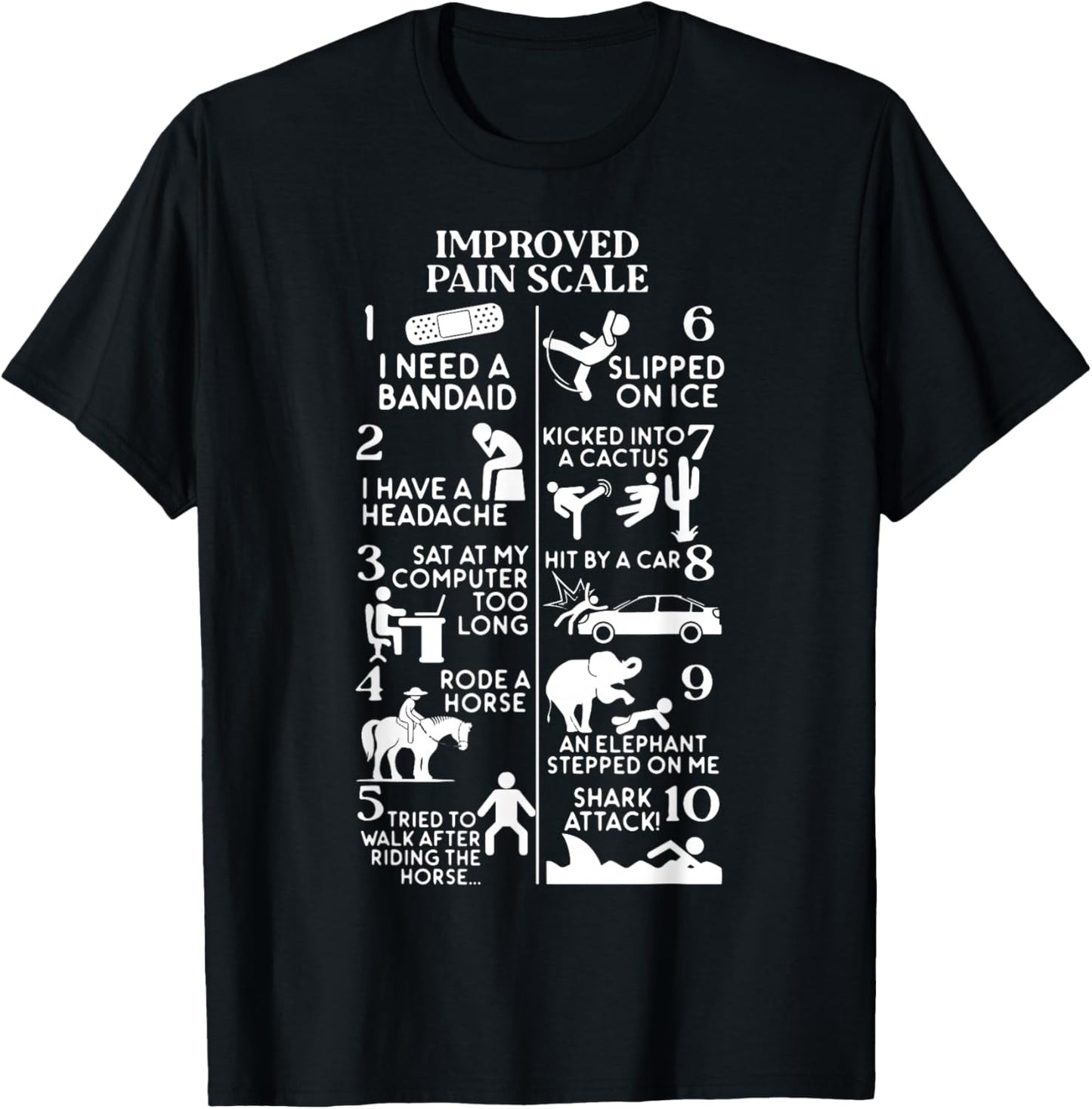 Medical Office Improved Pain Scale PT Therapist Rehab T-Shirt - T-Shirt | Black