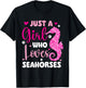 Just A Girl Who Loves Seahorses - Sea Underwater Lover T-Shirt - T-Shirt | Black