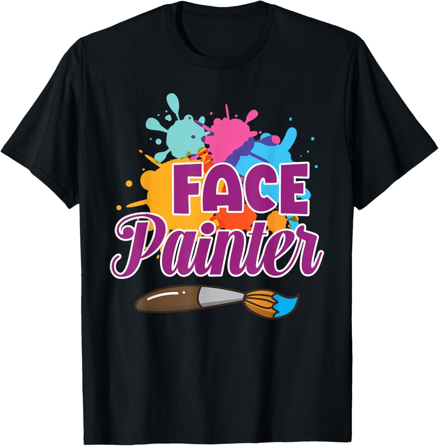 Face Painter Funny Makeup Artist Cute Girl Face Painting T-Shirt - T-Shirt | Black