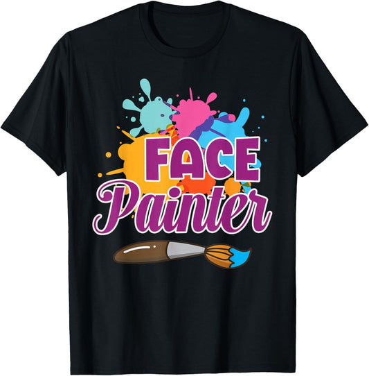 Face Painter Funny Makeup Artist Cute Girl Face Painting T-Shirt - T-Shirt | Black