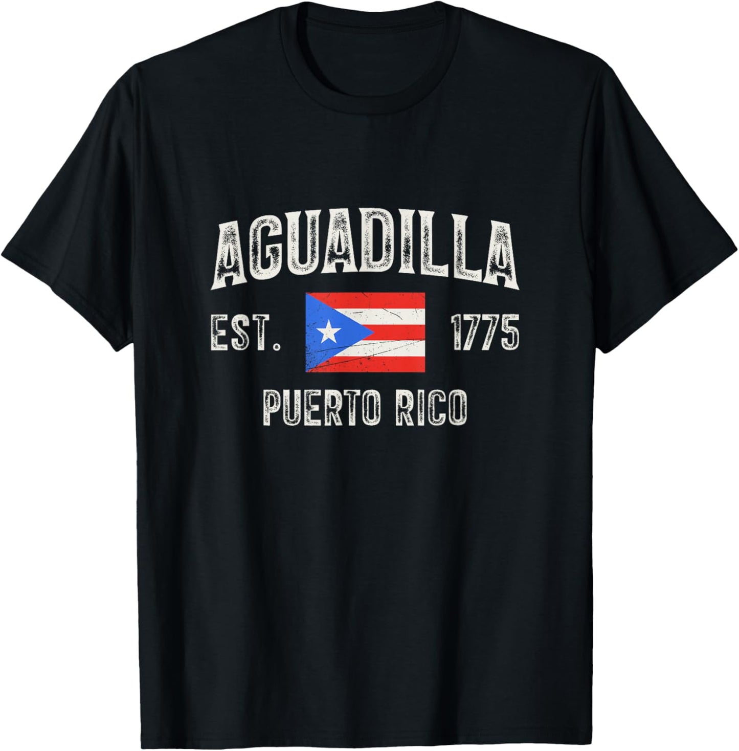 Aguadilla Puerto Rico 1775, Puerto Rico Flag T-Shirt - T-Shirt | Black