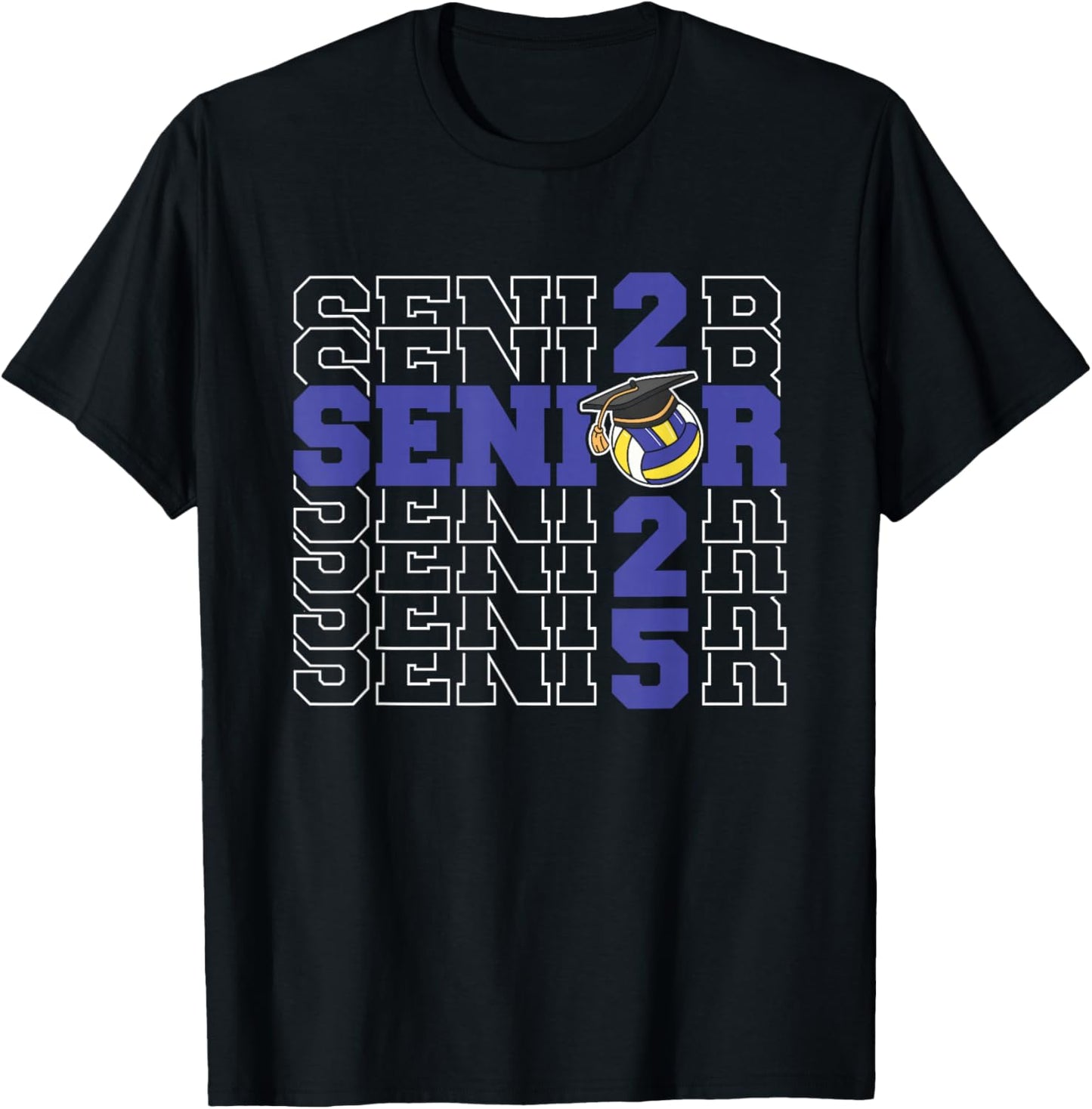 Class of 2025 Volleyball Senior Night T-Shirt - T-Shirt | Black