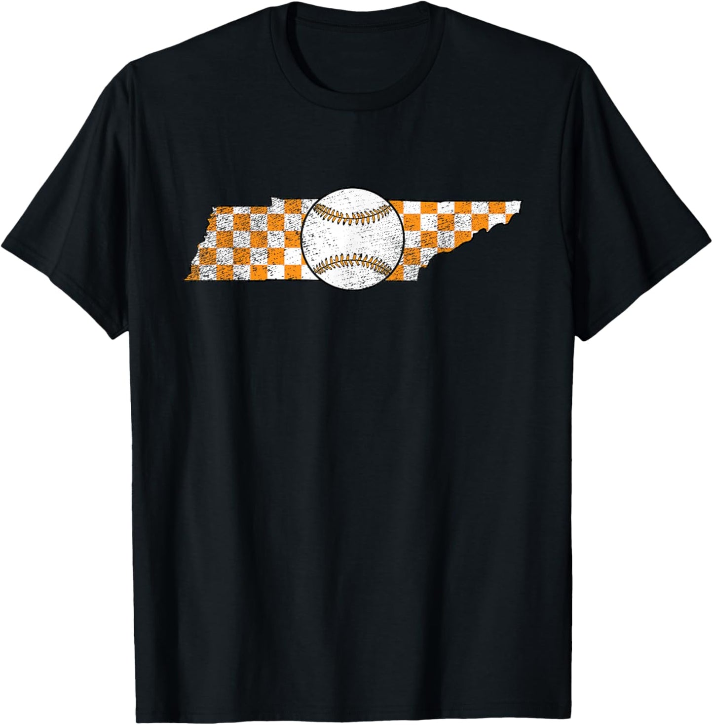 Volunteer State Tennessee Checkerboard Baseball Tennessee T-Shirt - T-Shirt | Black