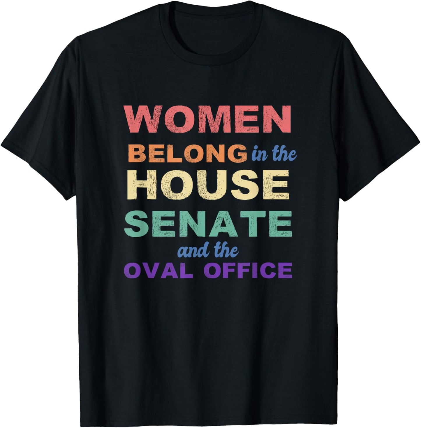 Women Belong in the House Senate Oval Office Vintage Retro T-Shirt - T-Shirt | Black