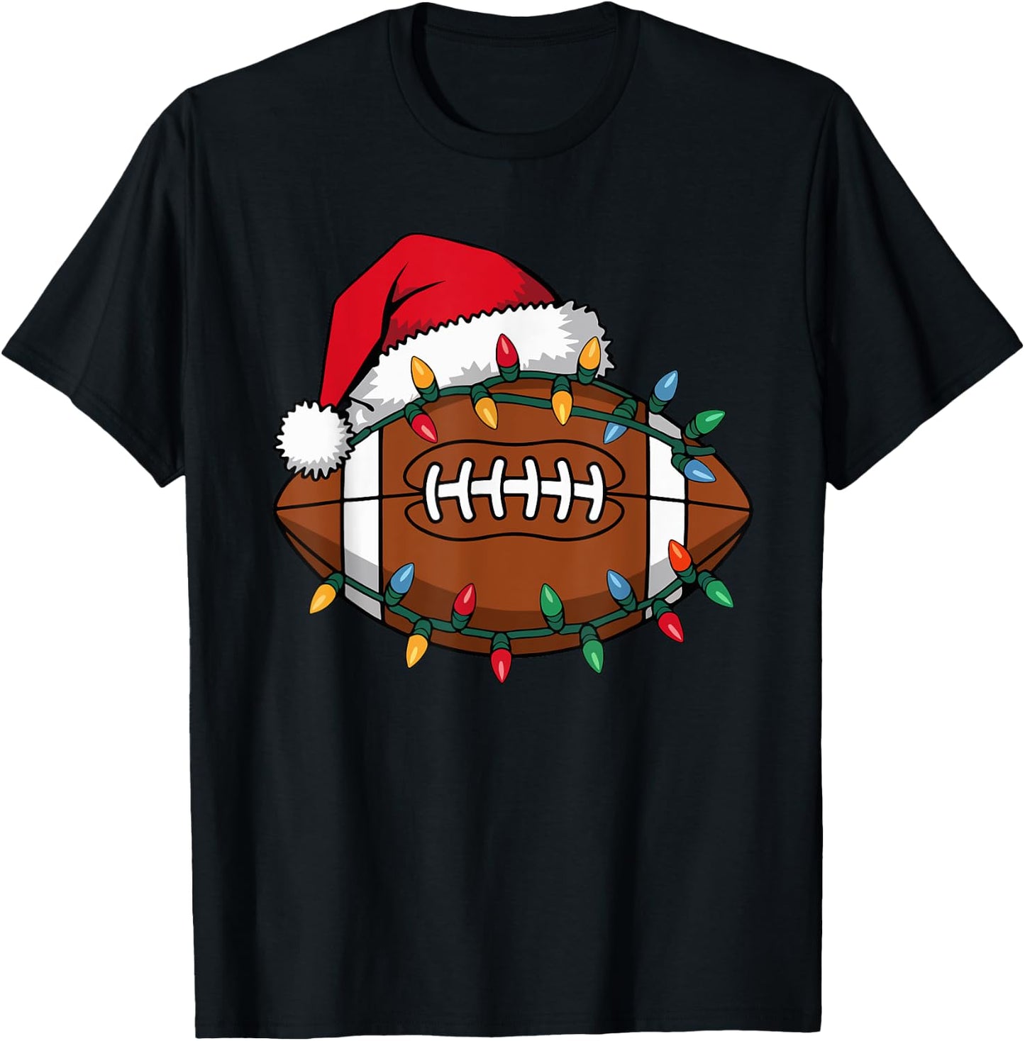 Boys Christmas Football Kids Football Christmas Women Men T-Shirt - T-Shirt | Black