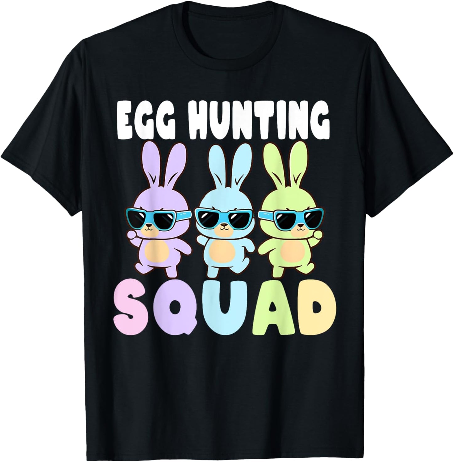 Egg Hunting Squad Funny Easter Bunnies Egg Hunt T-Shirt - T-Shirt | Black
