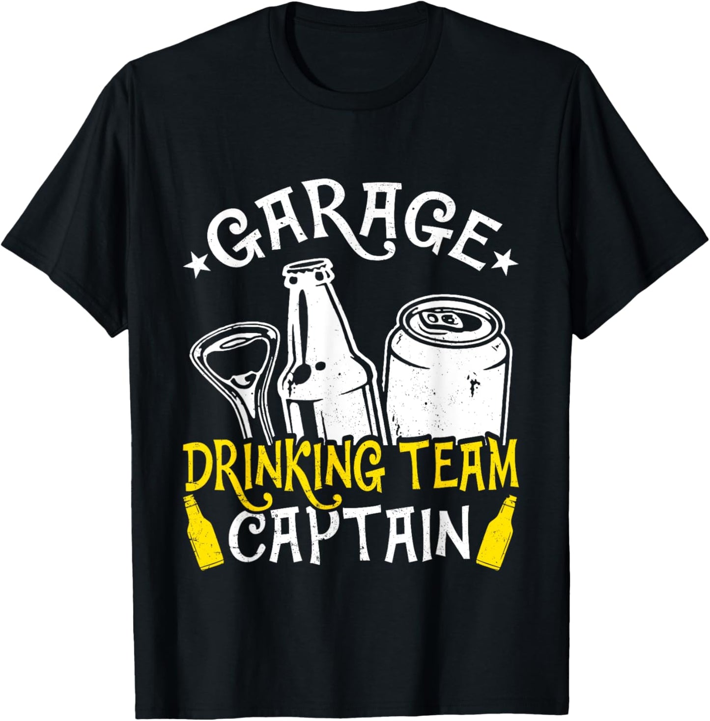 Beer Garage Drinkers Drinking Funny Team Captain Men Dad T-Shirt - T-Shirt | Black
