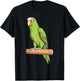 Parrot Bird White-Fronted Sitting on a Tree Branch T-Shirt - T-Shirt | Black
