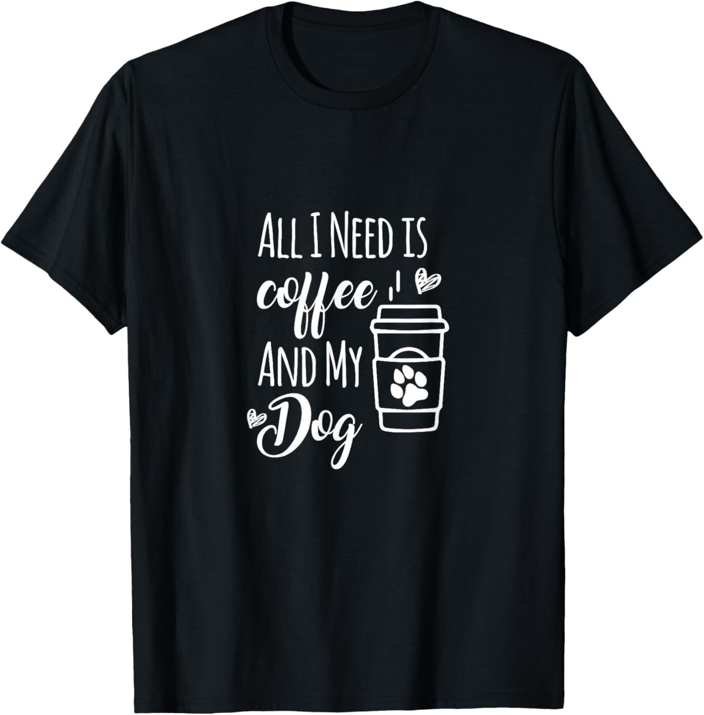 All I Need Is Coffee And My Dogs Dog lover Men Women Kids T-Shirt - T-Shirt | Black