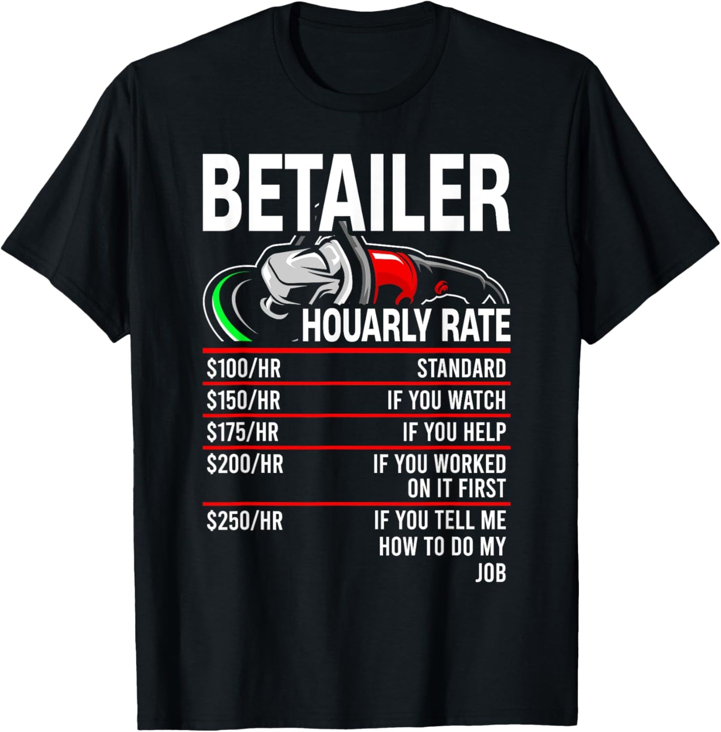 Detailer Hourly Rate Auto Detailer for Car Detailing T-Shirt - T-Shirt | Black