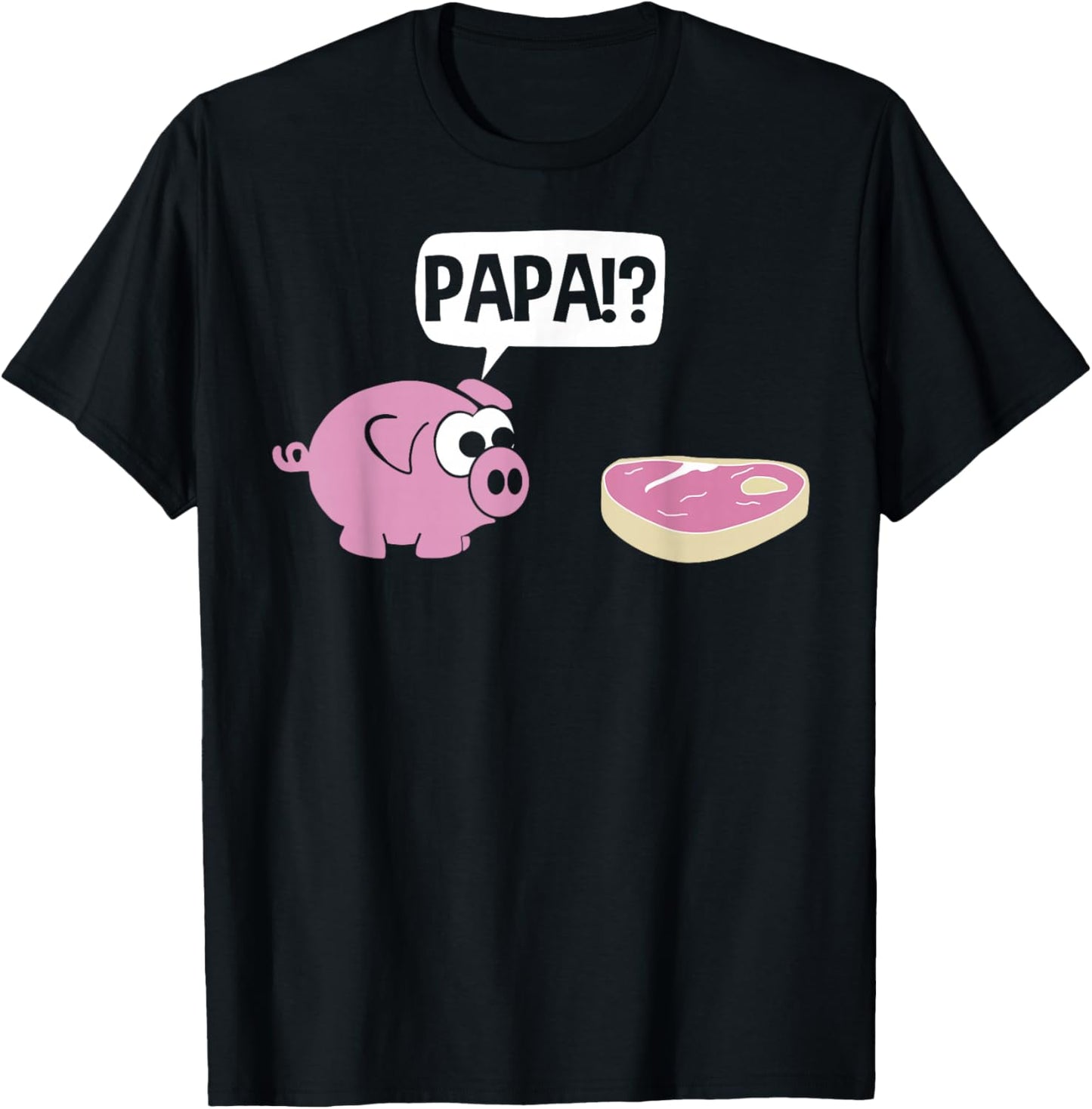 Lustiges Schweinchen - PAPA?! T-Shirt - T-Shirt | Black