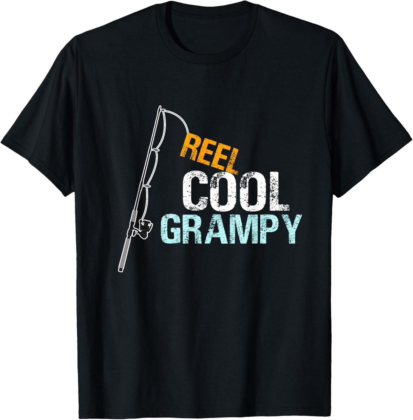 Grampy Gift from Granddaughter Grandson Reel Cool Grampy T-Shirt - T-Shirt | Black