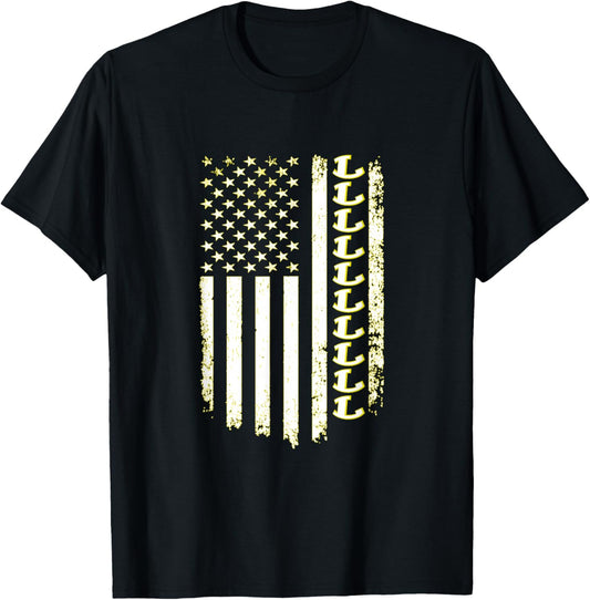 Longview Lobos American Flag T-Shirt - T-Shirt | Black