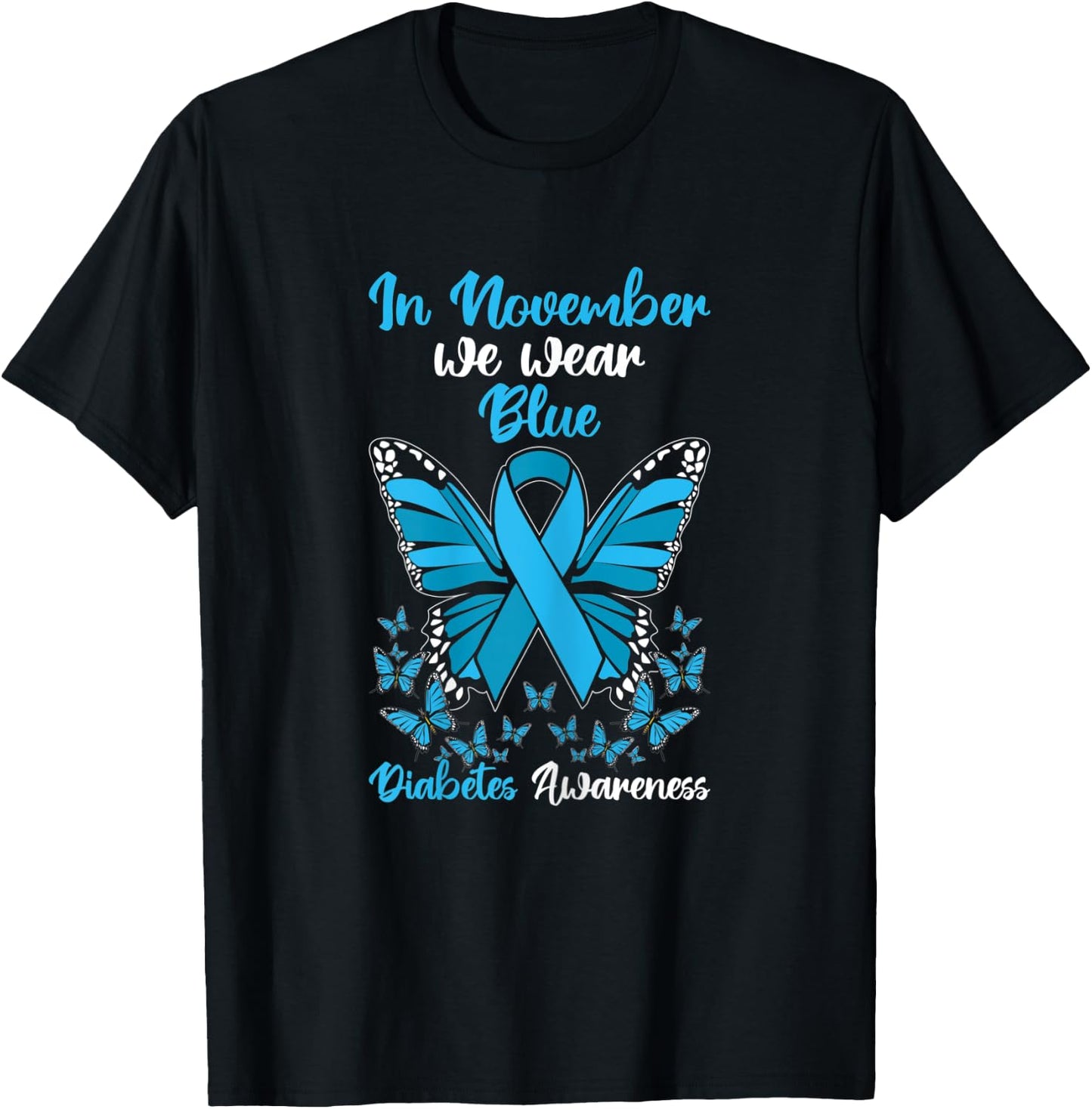 In November We Wear Blue Diabetes Awareness T-Shirt - T-Shirt | Black
