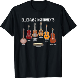 Banjo Bluegrass instruments Vintage Music Fans Banjo Player T-Shirt - T-Shirt | Black