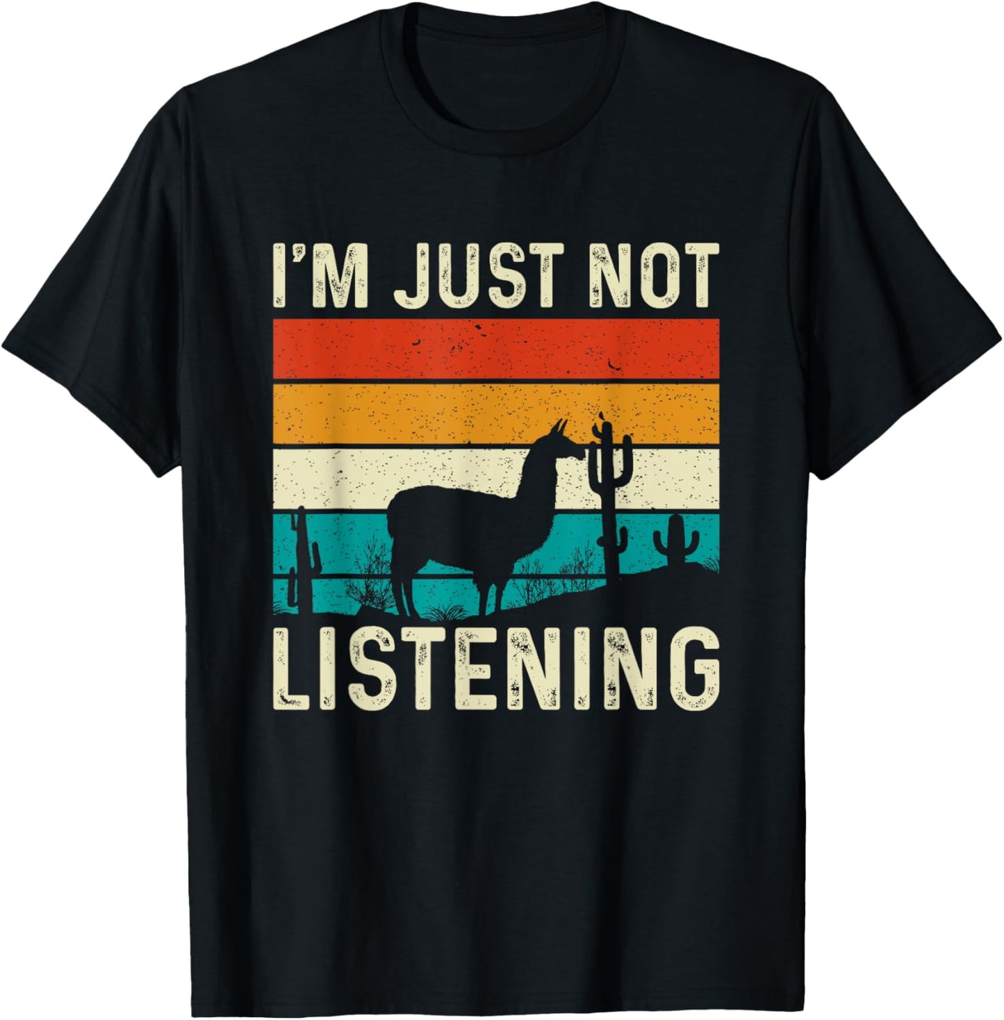 I'm Just Not Listening Alpaca T-Shirt - T-Shirt | Black