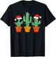 Christmas Cactus Cute Succulent Plant Xmas Men Women Kids T-Shirt - T-Shirt | Black