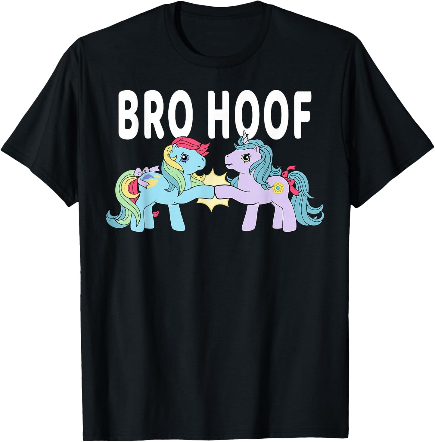 My Little Pony Bro Hoof Vintage Rainbow Ponies T-Shirt - T-Shirt | Black